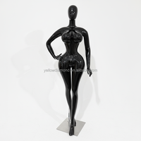 Mannequin féminin de corps entier en or mat de l'usine de Guangzhou, taille petite, hanches larges, mannequin de corps entier en or de grande taille