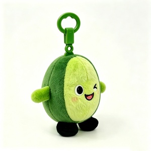 Customized <b>Cute</b> avocado character plush pendant for backpacks,Soft fruit plush toy <b>keyring</b> forkids,Cartoon winking avocado plush - Product Image 4