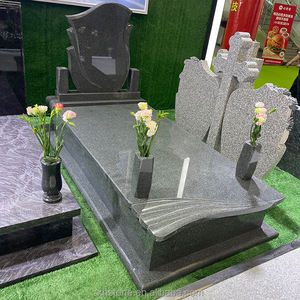 Cementerio de tamaño personalizado de diseño moderno Americano, Lápida de piedra de granito rojo Natural, lápida de cementerio, monumento conmemorativo de mármol - Product Image 3