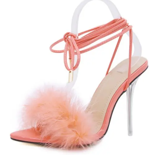 Free Shipping Professional Fur Upper Bandage shoes for women wedding shoe high heels ladies heel high wholesale
