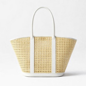 Sac fourre-tout décontracté en rotin tressé de couleur unie pour <span class=keywords><strong>femme</strong></span>, fait main, avec fermoir magnétique, porté épaule ou sous le bras - Product Image 4
