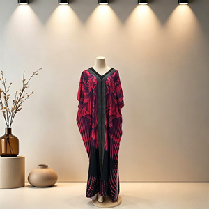 Nuevo Vestido Largo de Verano para Mujer, Estilo Africano, con Estampado <span class=keywords><strong>MaMa</strong></span>, Bordado, Bolsillos, Corte Holgado, Hecho de Poliéster - Product Image 4