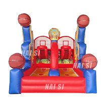 Sport de plein air en Chine 4 en 1 jeu de cour de tir de basket-ball gonflable jeu de carnaval de basket-ball gonflable pour la fête
