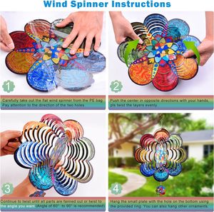 Molinillo de Viento Islámico para Jardín y Patio, Molinillo de Viento Metálico de 12 Pulgadas con Mandala Multicolor, Molinillo de Viento con Diseño de Elefante para Exteriores - Product Image 4
