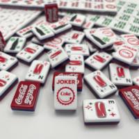 Stock SIYU – Nouvel ensemble de tuiles de Mahjong américaines modernes à thème Coca-Cola, multicolores (rouge et blanc), en acrylique, motif dessin animé, pour casino et jeux d'argent