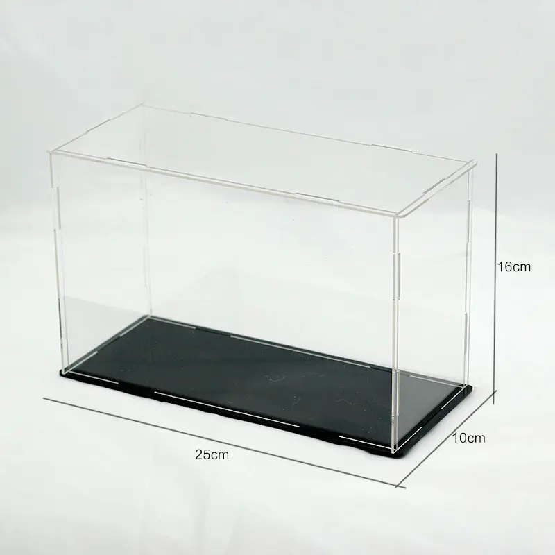Caja de acrílico plexiglás con cubierta antipolvo, bloque de Microperforación personalizado, vista de calle, estante de exhibición, caja transparente