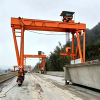 Pórtico de puente de doble viga de caucho de alta resistencia personalizado de 50T para manipulación de vigas prefabricadas en patio