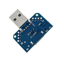 Adaptador OKY3447-9 Mini USB Macho Hembra Tipo-C de 4 Pines y 2.54mm, Conector Recto para PCB, para Reparación de Cables de Datos y Prototipos