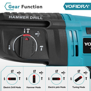 <span class=keywords><strong>Marteau</strong></span> perforateur électrique sans fil YOFIDRA 26 mm, multifonctionnel, rechargeable, compatible avec les batteries Makita. - Product Image 2