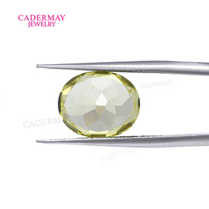 Cadermay Lemon Yellow Oval Zircon Loose Stone For Jewelry Making - Product Image 2