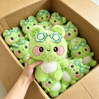 Prix d'usine – Peluches grenouilles aux lunettes et fleurs, 8 pouces, en coton PP, vente en gros, décoration d'intérieur, prêtes à être expédiées