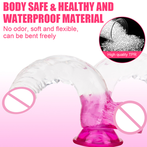 새로운 도착 거대한 크기 여분의 긴 슈퍼 큰 나사 실 디자인 크리스탈 클리어 젤리 딜도 울트라 현실적인 성인 섹스 토이 - Product Image 3