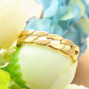 European American Style <b>Titanium</b> Steel Hollow <b>Chain</b> Ring Women's Punk Motorcycle Ring Vintage Gold Color Gift Jewelry - Product Image 3