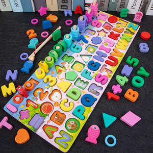 Giocattolo Educativo in Legno 5-in-1 per Bambini: Riconoscimento di Forme, <span class=keywords><strong>Numeri</strong></span> <span class=keywords><strong>e</strong></span> <span class=keywords><strong>Alfabeto</strong></span>, Conteggio, Pesca <span class=keywords><strong>e</strong></span> Abbinamento - Product Image 2