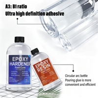 Résine transparente cristalline AB, époxy liquide pour moulage profond et kit de durcisseur, pour la création de spécimens floraux et végétaux DIY
