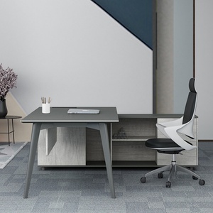 Bureau de direction moderne de luxe en forme de L, panneau en bois E0, convertible, pour le bureau de luxe du PDG ou du directeur - Product Image 6