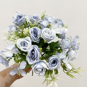 Fiori Artificiali <span class=keywords><strong>Rosa</strong></span> Elsa a Più Teste, Oggetto di Scena, Decorazione per Ufficio Casa Matrimonio, Celebrazione Festiva - Product Image 5