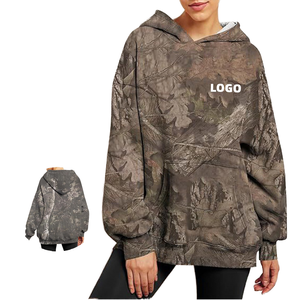 Sweat-shirts à capuche coupe ample et oversize, 100 % coton de haute qualité, imprimé camouflage forestier, résistants au vent et écologiques - Product Image 2