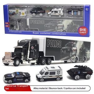 Modèle de <span class=keywords><strong>camion</strong></span> porte-conteneurs américain en métal à l'échelle <span class=keywords><strong>1</strong></span>/48 de 34 cm avec un ensemble de 3 voitures, jouet transfrontalier en promotion - Product Image 2