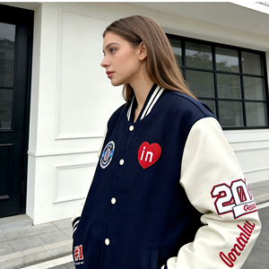 Chaqueta de Béisbol Bordada Personalizada ODM, Chaqueta Bomber de Moda Urbana, Chaqueta Universitaria Clásica, Venta al Por Mayor - Product Image 5