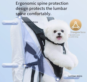 Tas ransel anjing peliharaan sertifikat CE pembawa bersepeda luar ruangan hewan peliharaan kecil sedang biru kuning hitam - Product Image 5