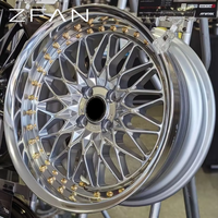 Jantes en alliage ZFAN deux pièces 4x108/4x114.3/4x100 15-18 pouces, design maillé, finition argentée pour Mini Cooper, rétrofit/amélioration Smart