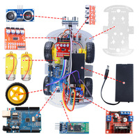 Kit de Robot Inteligente para Coche, con Seguimiento en Cuatro Direcciones, Evitación de Obstáculos, Bluetooth, Aprendizaje, 4WD, Programable, DIY, Electrónico