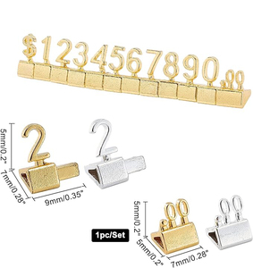 Regolabile in metallo oro cubo numeri rimovibile Mini simbolo del dollaro espositore per gioielli <span class=keywords><strong>negozio</strong></span> al dettaglio prezzo che mostra - Product Image 4