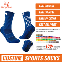 Chaussettes de sport personnalisées en gros avec logo OEM, chaussettes athlétiques antidérapantes pour le football, le soccer, la course à pied, hommes et femmes
