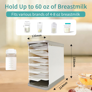 Conteneur de stockage du lait maternel, réutilisable et essentiel pour l'allaitement, organisateur et <span class=keywords><strong>tour</strong></span> de congélation pour les sacs de stockage du lait maternel - Product Image 6