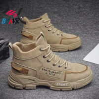 Bottes de travail montantes pour hommes, style britannique, tendance automne-printemps, en coton, pour la neige et la marche