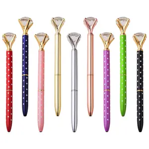 Factory Directly Sells Rotary Metal Crystal Diamond Ballpoint Pens Promotional Gifts Fashion Multi-colored Metal Ballpoint Pens
