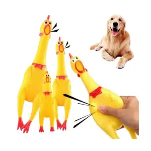 Screaming Chicken Squeeze Sound Toy Mascotas Juguetes para perros Producto Shrilling Herramienta de descompresión Squeak Vent Chicken Chew Toy para perros