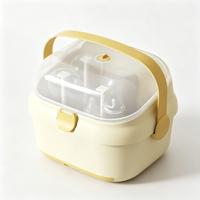 Boîte de rangement pour biberons avec plateau de drainage, poignée portable, anti-poussière, organisateur de sucettes et biberons pour bébés, vente en gros