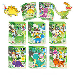 Juego de pegatinas de dinosaurio para niños Haz tu propio relleno de bolsas de regalos para fiestas de cumpleaños Favores divertidos e intercambio de regalos - Product Image 5