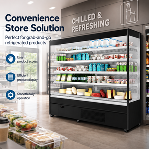 <span class=keywords><strong>Réfrigérateur</strong></span> commercial multi-étagères à vitrine ouverte, refroidissement par air, pour supermarché, refroidisseur de produits laitiers, <span class=keywords><strong>réfrigérateur</strong></span> à emporter - Product Image 2