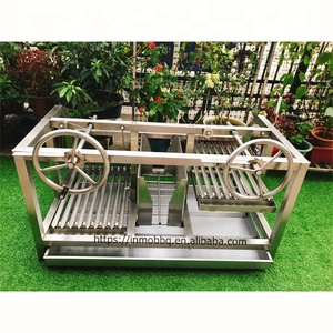 Parrilla <span class=keywords><strong>Argentina</strong></span>/Santa María/<span class=keywords><strong>Asado</strong></span> de Acero Inoxidable con Dos Ruedas Delanteras de Carbón Vegetal, Altura Ajustable - Product Image 6