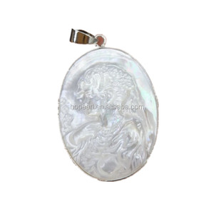 Pendentifs sculptés en <span class=keywords><strong>nacre</strong></span> naturelle blanche MOP95, coquille de <span class=keywords><strong>nacre</strong></span>, pour femme - Product Image 2