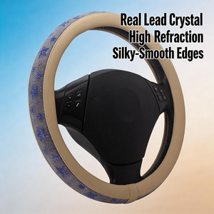 Coprivolante Universale in Pelle PU e Peluche Corto con Cristalli Diamantati Air Space Star, Accessori Auto - Product Image 4