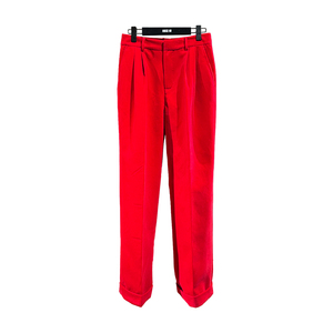MOQ : 1 pièce |   <span class=keywords><strong>Pantalon</strong></span> large à jambes droites et fines, taille haute, rouge décontracté à la française, personnalisé selon l'image - Product Image 1
