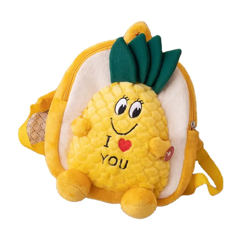 Haute qualité dessin animé mignon ananas tortue sac à bandoulière en peluche poupée sac à provisions Postman sac en gros pour enfants filles