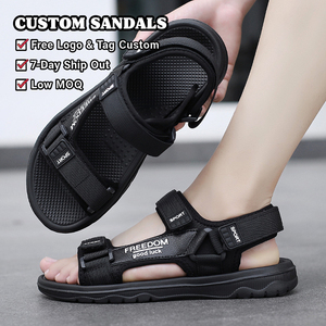 OLICOM Sandales de sport pour hommes avec logo personnalisé, chaussures de plage, nouvelles sandales d'été plates, légères et respirantes pour la marche en plein air - Product Image 1