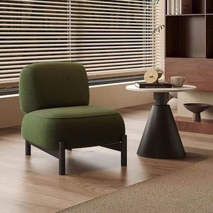 Sillón Individual Moderno de Terciopelo Crema Estilo Wabi-Sabi para Sala de Estar Pequeña, Apartamento, Uso en Exteriores, Mueble Casual para el Hogar - Product Image 4