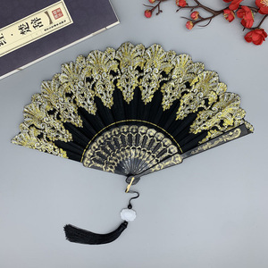 Abanico Ideal para Espectáculos de <span class=keywords><strong>Flamenco</strong></span>-Abanico Elegante <span class=keywords><strong>Flamenco</strong></span> Hecho a Mano Español con Patrones Florales - Product Image 4