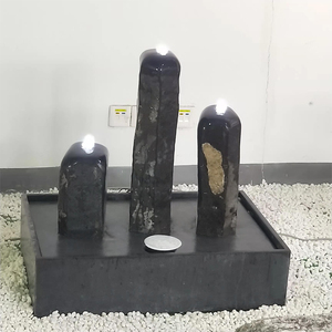 Fontana a Tre Colonne in Pietra di Basalto Naturale per <span class=keywords><strong>Giardino</strong></span> Esterno, Design Personalizzato, <span class=keywords><strong>Vendita</strong></span> Calda - Product Image 5