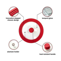 Couvercle en verre isolé universel à bord en silicone résistant à la chaleur OEM pour pièces d'ustensiles de cuisine couvercle de casserole