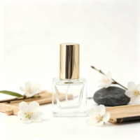 Flacons de parfum en verre transparent mini 7ml 10ml en gros, en stock usine, portables, en forme cubique, en promotion