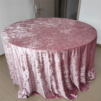 Nappe Ronde en Velours Bleu 120 pouces pour Événements, Tissu Lavable Anti-Plis, Housse de Table pour Maison, Mariage, Fête, Banquet - Vente en Gros
