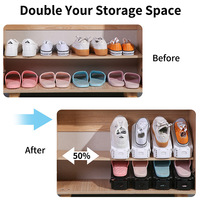 Fentes à chaussures en plastique à 2 couches Organisateur de chaussures épaissir le stockage de l'empileur de chaussures Économiseur d'espace