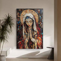 Tableau mural baroque de la Vierge Marie en prière pour église, salon, affiche religieuse chrétienne, peintures sur cristal